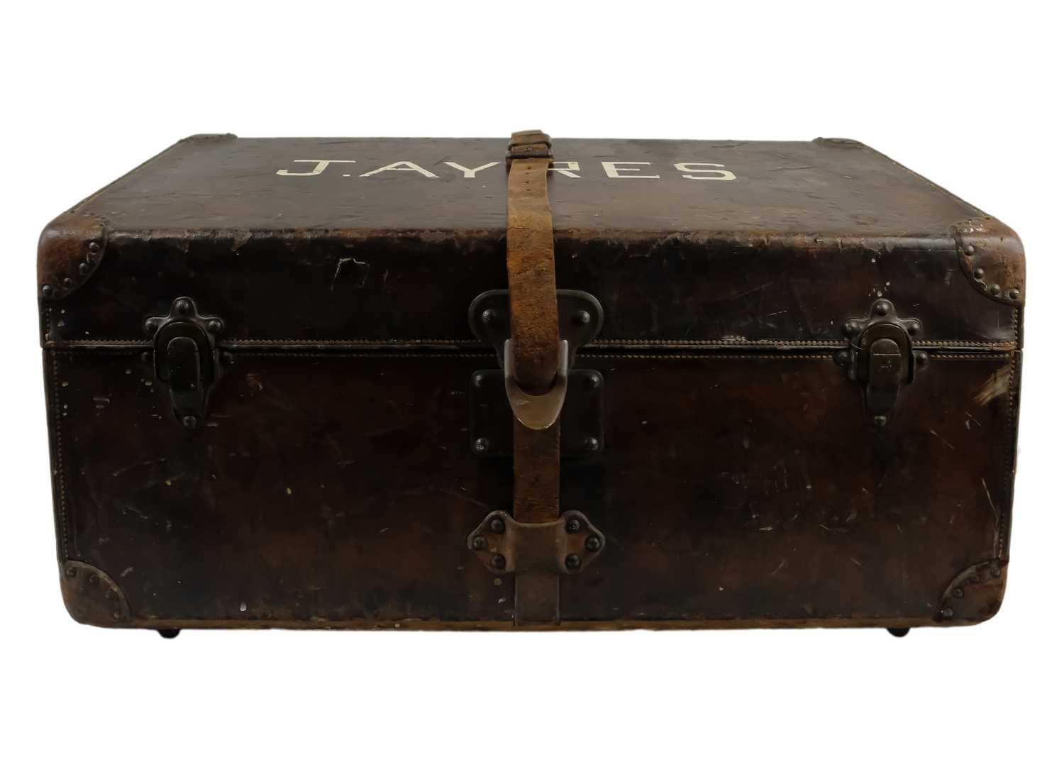An early 20th century Louis Vuitton brown leather motoring trunk. - Image 2 of 6
