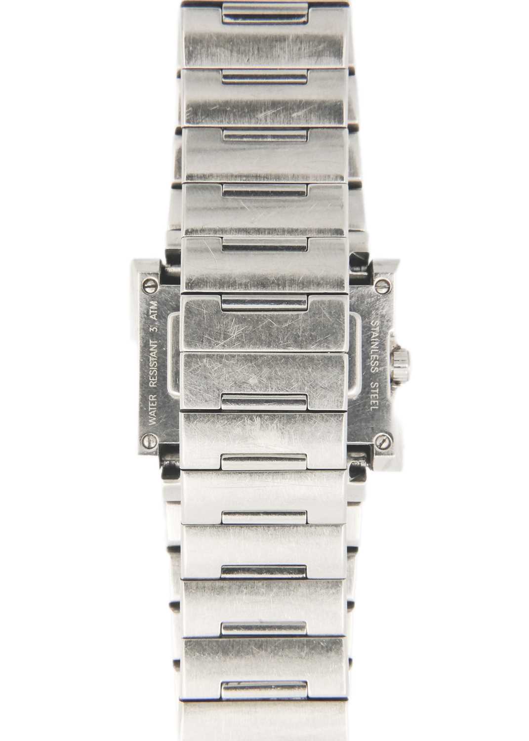 A Gucci lady's stainless steel diamond set quartz bracelet wristwatch. - Image 3 of 5