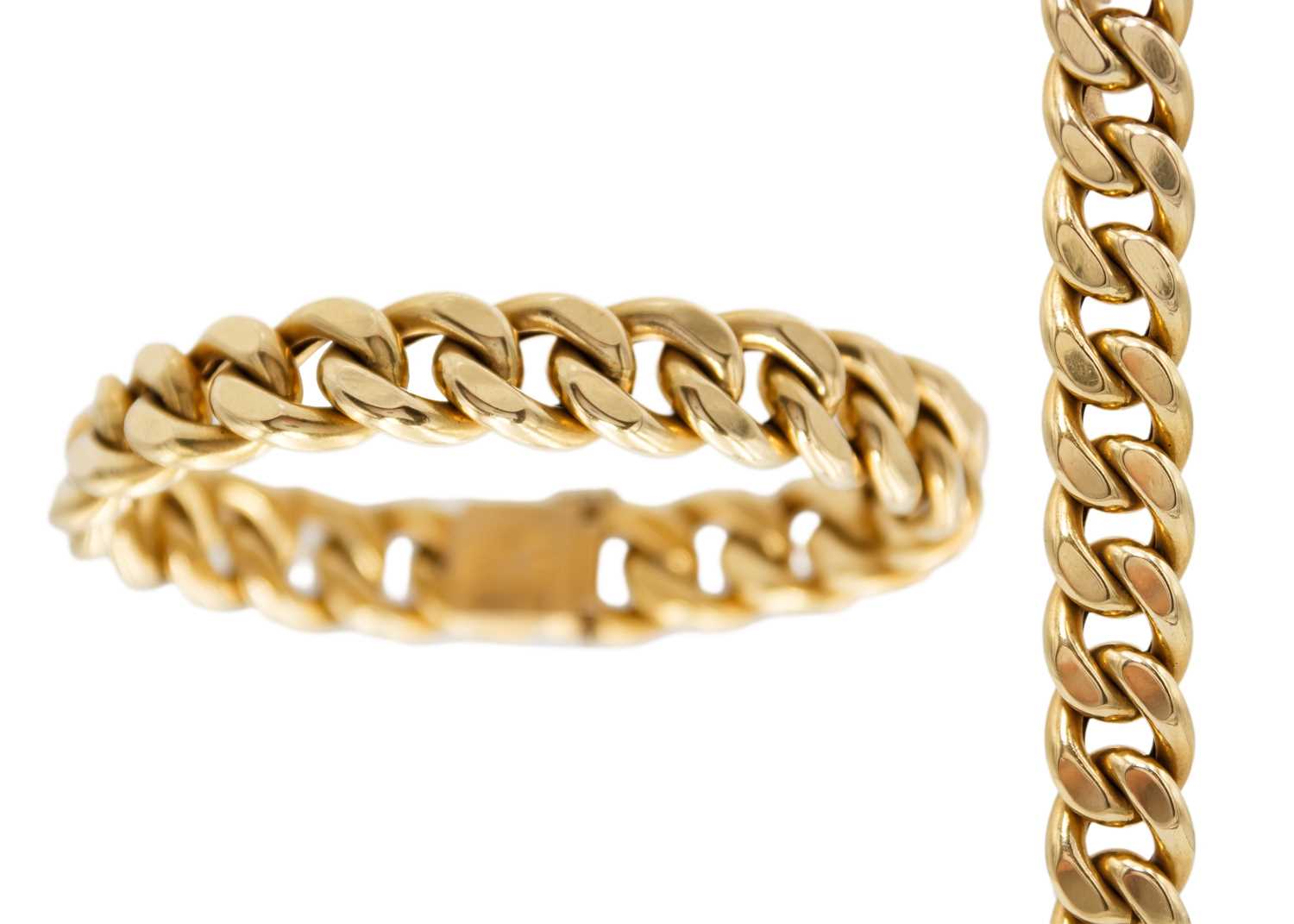 An Italian 18ct hollow curb-link bracelet.