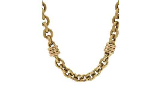 A 14ct Italian fancy link necklace by Faro. - Image 1 of 4