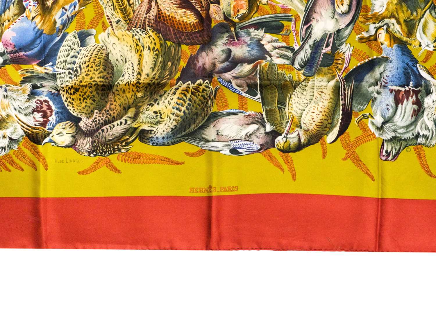 HERMES - A printed silk scarf in 'Gibiers' pattern. - Image 2 of 4