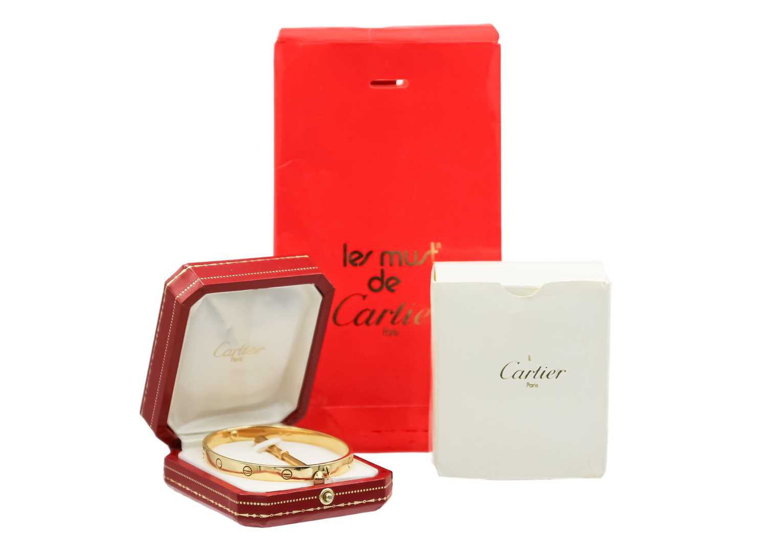 CARTIER - An 18ct love bangle with a screwdriver and original box and bag. - Image 4 of 6