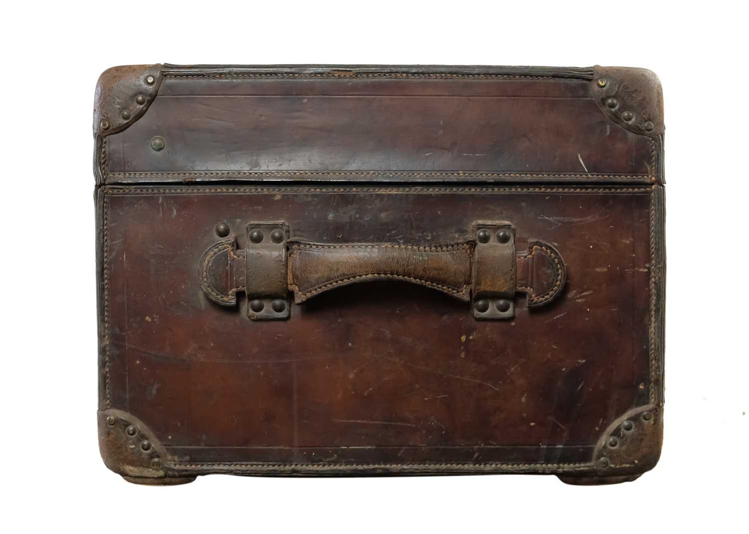 An early 20th century Louis Vuitton brown leather motoring trunk. - Image 3 of 6