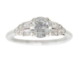 An attractive 18ct white gold diamond solitaire ring with 0.90ct diamond.