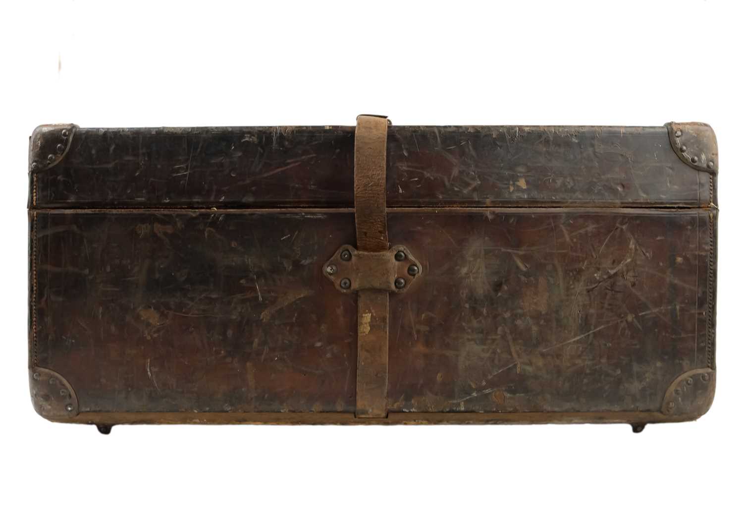 An early 20th century Louis Vuitton brown leather motoring trunk. - Image 4 of 6