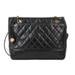 A Chanel black quilted leather handbag, circa 1991-1994.