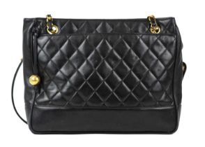 A Chanel black quilted leather handbag, circa 1991-1994.