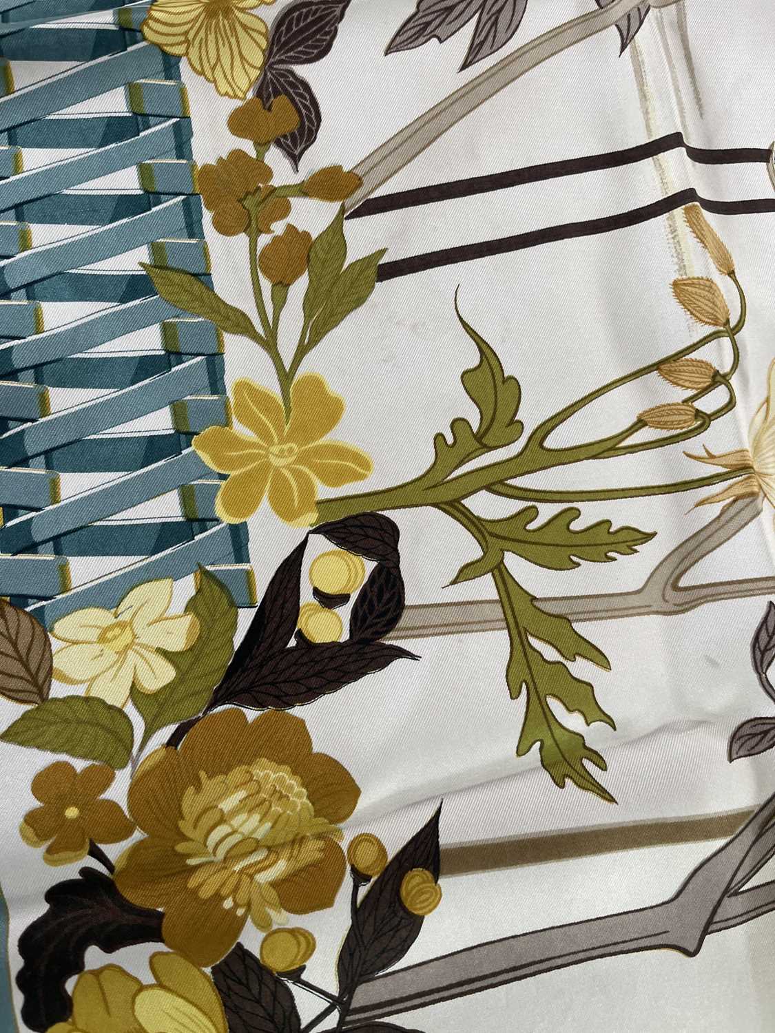 HERMES - A printed silk scarf 'Les Bolides'. - Image 6 of 7
