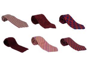 Six designer ties.