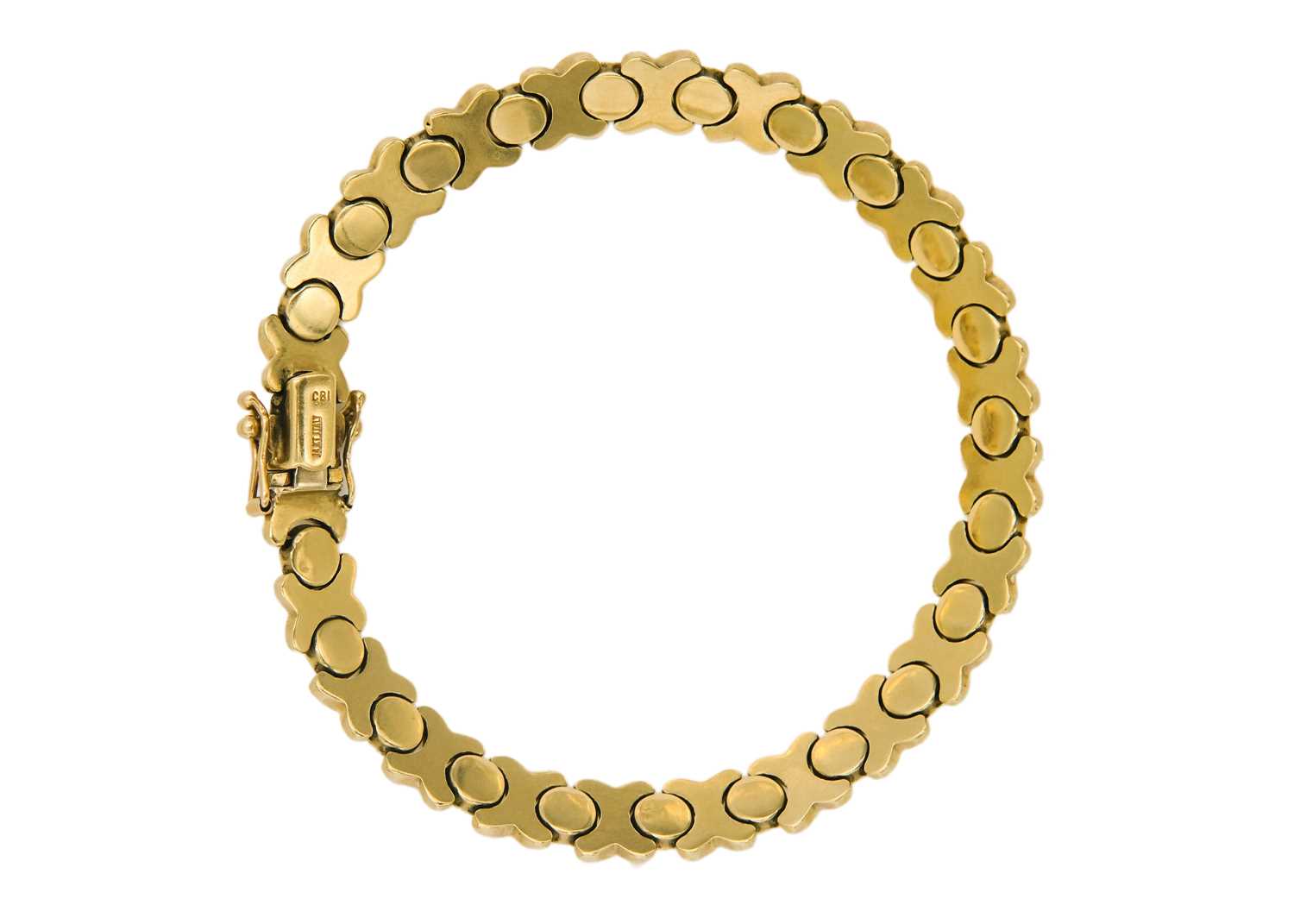 A 14ct Italian screw head and x-link bracelet. - Image 6 of 6