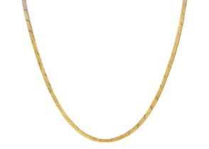 An 18ct herringbone link necklace.