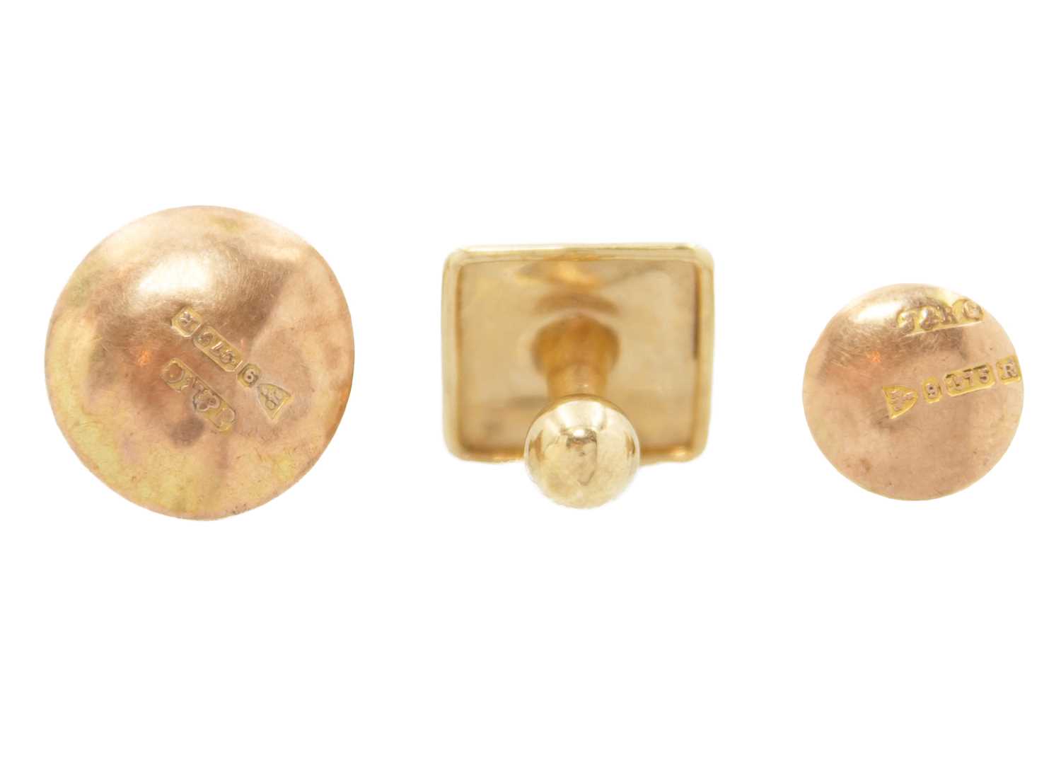 A pair of 9ct cufflinks and three 9ct shirt studs. - Image 4 of 4