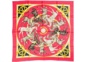 HERMES - A silk Scarf 'Ascot 1831', designed by P De La Perriers