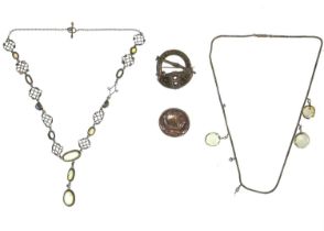 A selection of silver jewellery.