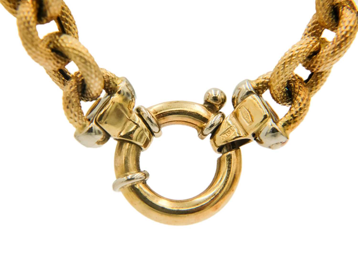 A 14ct Italian fancy link necklace by Faro. - Image 4 of 4