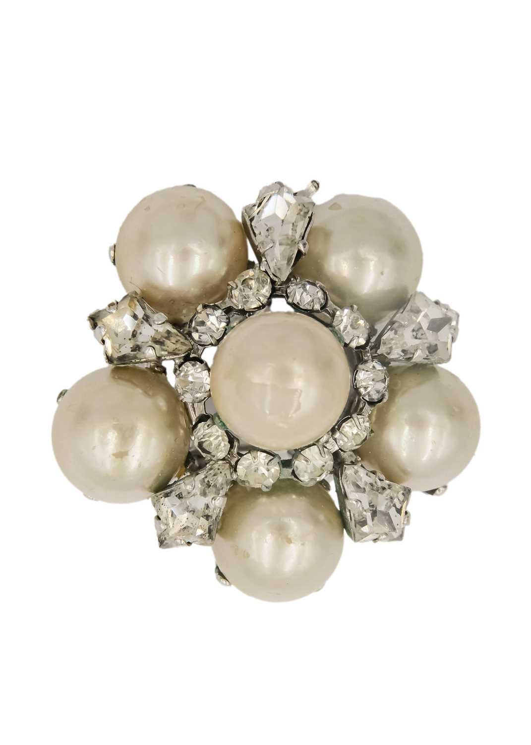 CHRISTIAN DIOR - A pair of clip earrings and a faux pearl brooch. - Image 2 of 5