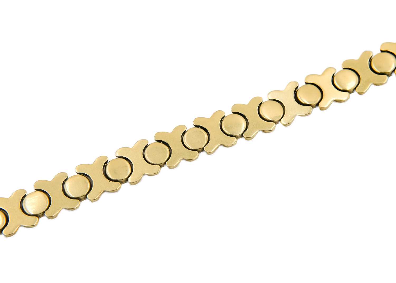 A 14ct Italian screw head and x-link bracelet. - Image 4 of 6