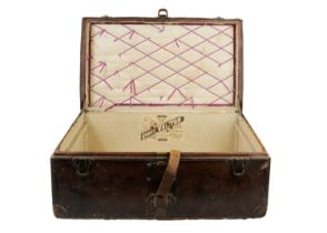 An early 20th century Louis Vuitton brown leather motoring trunk.