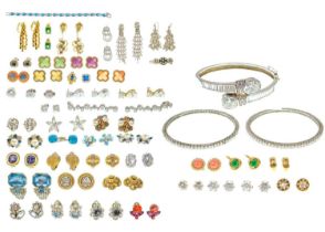 A collection of paste set costume jewellery.