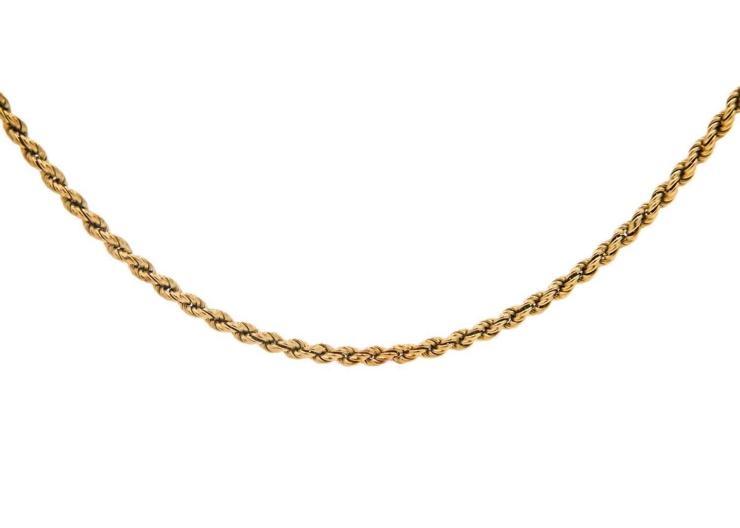 An 18ct rope-twist necklace.