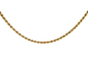 An 18ct rope-twist necklace.