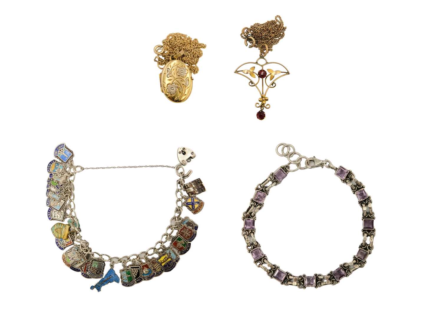 Various 9ct gold and silver jewels.