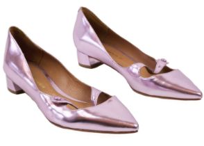 A pair of Kurt Geiger Melissa leather metallic pink pumps size 41.