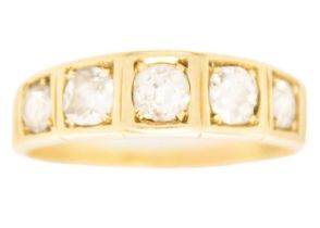 An 18ct diamond set five-stone ring.