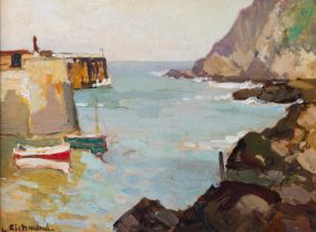 Leonard RICHMOND (1889-1965) Boats in the Harbour, Portreath