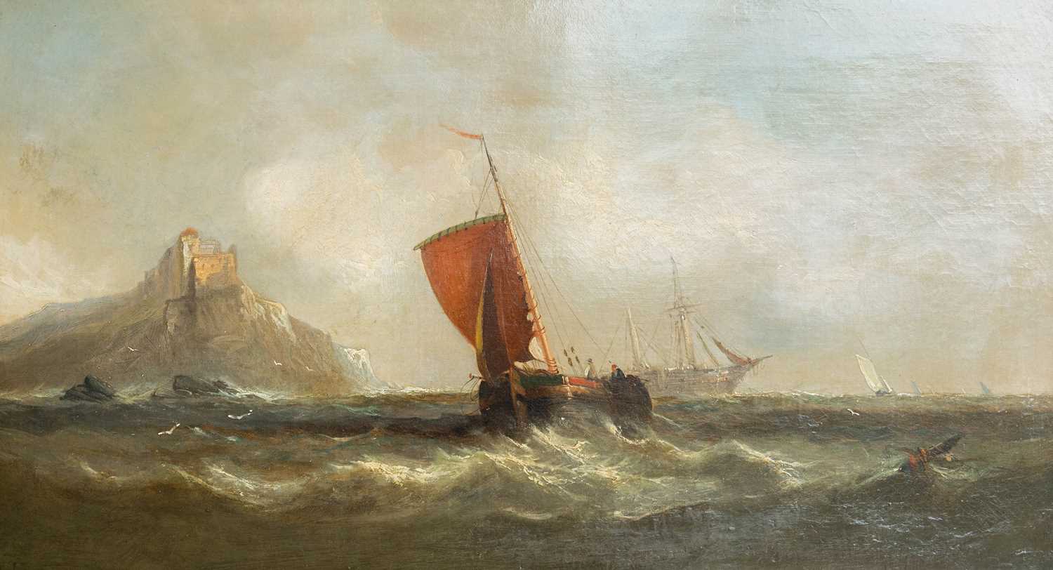 James Edwin MEADOWS (1828-1888) Fishing smack in a stiff breeze