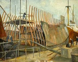 Alan KEITH-HILL (1910-2000) Boatyard