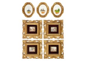 A set of four Italian gilt framed miniatures.