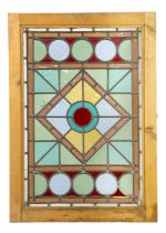 A stained glass lead lined panel.
