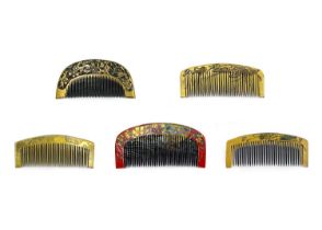 Five Japanese combs, Meiji period.