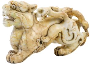 A Chinese hardstone model of a kylin, Han style.