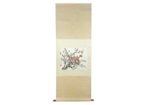 A Chinese scroll depicting a plum blossom tree, 20th century.