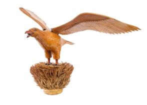 A Chinese bamboo model of an eagle and nest, circa 1940's.