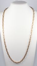 A 9ct yellow gold flat link necklace, 58cm, 31.8 grams