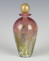 A Jonathan Harris Studio Glass baluster scent bottle and stopper with millefiori decoration,