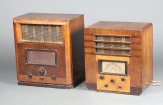 A Marconi 209 wood veneered valve radio and another similar Marconi radioSurface scratches
