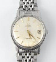 A gentleman's steel case Omega automatic Seamaster calendar wristwatch on a ditto bracelet, the