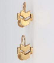 A pair of 9ct yellow gold ear clips, 2.3 grams