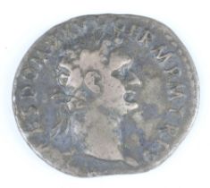 Roman Empire 81-96AD, a silver Denarius coin for Domitianus (as Augustus), minted at Rome 86AD
