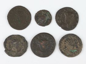 Roman Empire 235-284AD, bronze and billon coins of six emperors - Carinus, Gallienus, Gordianus,