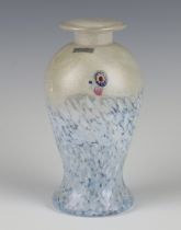 A Jonathan Harris Studio Glass oviform glass vase with millefiori decoration, Ironbridge 2005, 18cm