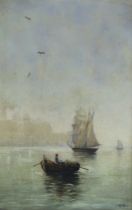 A Victorian oil on canvas monogrammed, maritime study 32cm x 21cm