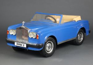 Triang Sharna, a pedal car in the form of a Rolls Royce Corniche in blue 48cm h x 122cm l x 52cm