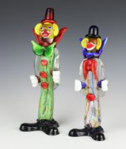 Two Murano glass figures of clowns 29cm and 34cm