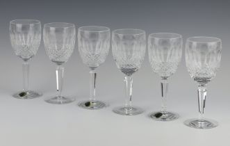 Six Waterford Crystal Colleen pattern wine glasses