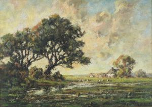 Harold Goldthwait (1869-1932), oil on canvas signed "Near Pulborough Sussex" 23.5cm x 34cm